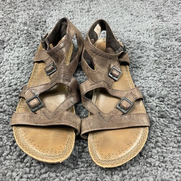 Merrrell Women Leather Sandals Gladiator Boho Brown Sz 6 - Picture 1 of 8